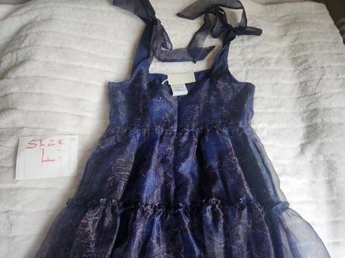 Melloday tiered floral midi dress midnight blue sz M BNWT - 第 14/15 張圖片