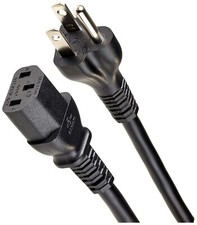 AC POWER CORD: 18AWG flexible comCable Plug Desktop Printer TV Computer Monitor
