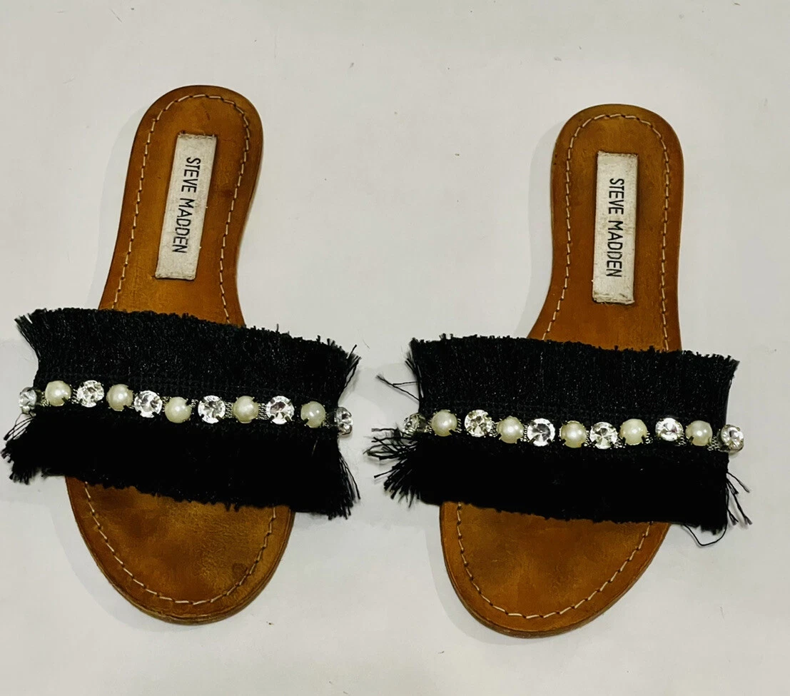 Steve Madden Isabella Womens Greece Black Sandals Size 6 eBay