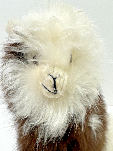Peruvian Handmade Alpaca Llama Laying Down Stuffed Animal Made w/Real Alpaca Fur - Picture 9 of 12