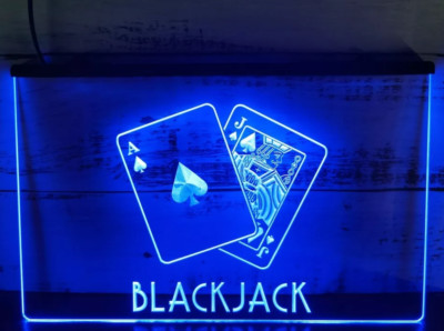 Blackjack Poker Casino 3D LED Neon Light Sign Party Bar Pub Club Room Wall Décor