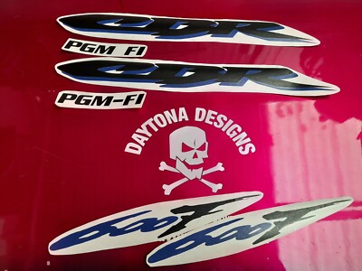 CBR 600F PGM-F1 SET BLACK BLUE FAIRING PANEL CUSTOM  GRAPHICS DECALS STICKERS