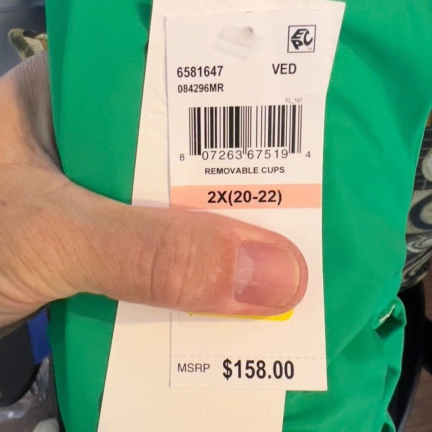 Becca $158 Plus Size Strappy One Piece Swimsuit Green Size 2X - Image 4 of 4