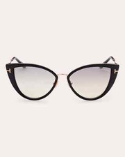 Tom Ford Anjelica-02 TF868 01C Black Cat Eye Plastic Sunglasses Frame 57-16-140