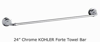 New KOHLER K-11271-CP Forté Bathroom 24'' Towel Bar, Polished Chrome Free Ship