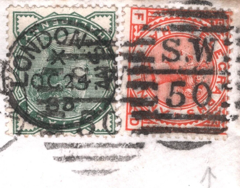 GB QV TELEGRAPHS Stamp POSTAL USE Cover 1883 ½d Orange SG.T1 SG.164 London KA417 - Image 2 of 4