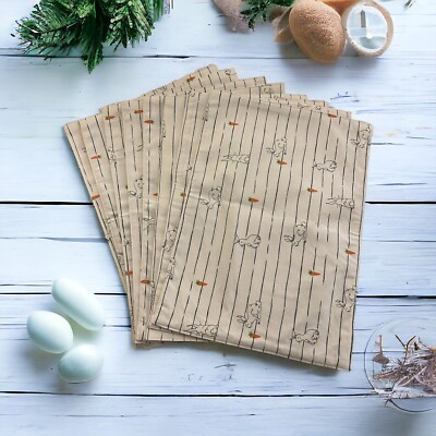 Ellen Degeneres Placemats Town & Country Living Bunny Rabbits Carrots Set/8