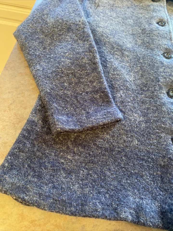 Blazer chaqueta abrigo de lana vintage JG Hook para mujer talla Desvanecimiento azul grande Foto 2 de 4