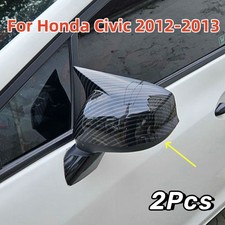 Carbon Fiber Ox Horn Wing Rearview Side Mirror Cover For Honda Civic 2011-2015