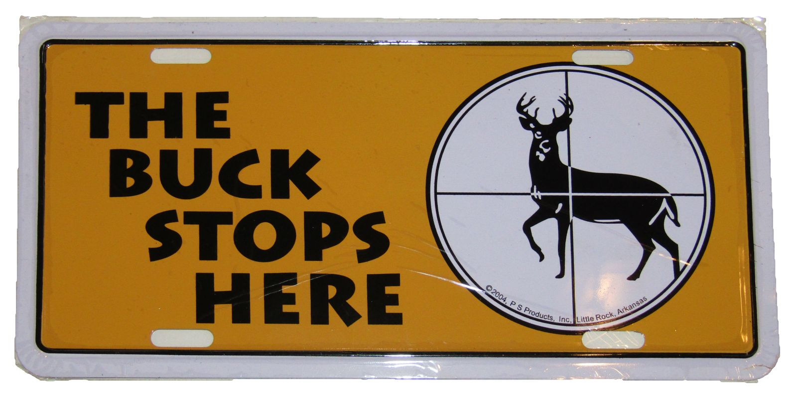 The Buck Stops Here Hunting Deer 6"x12" Aluminum License Plate Sign eBay