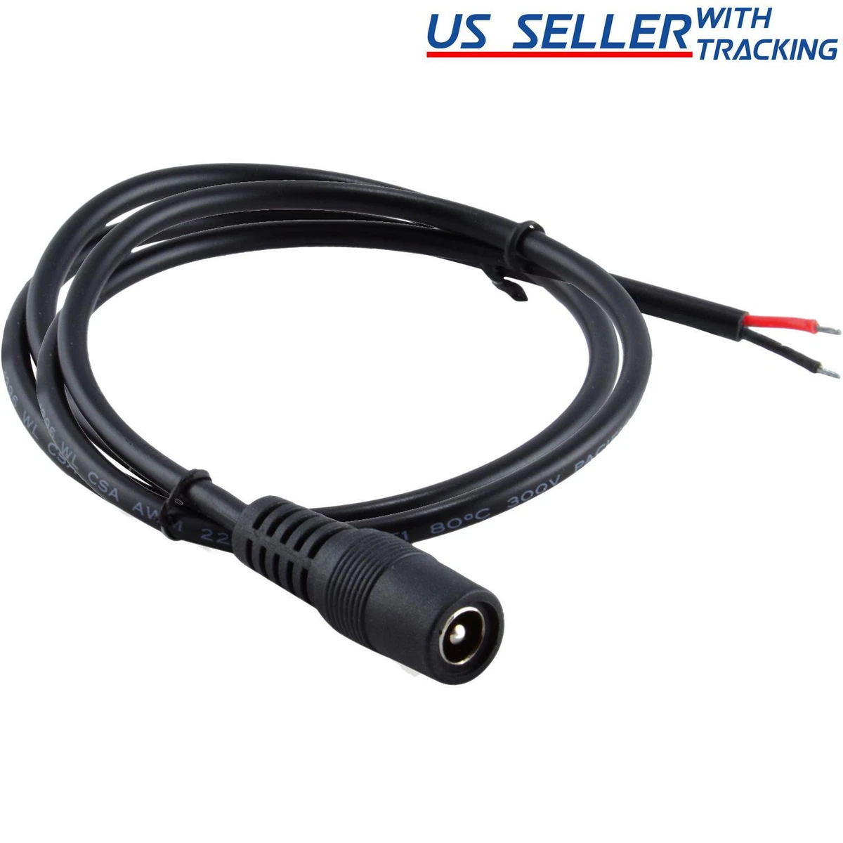 WILDHD Cable De Extensión De Alimentación CC De 12 V 3.05 M 2.1 Mm×5.5 Mm, Cable De Extensión De Alimentación Universal De 12 V Para Cámara De Seguridad CCTV, Cámara IP