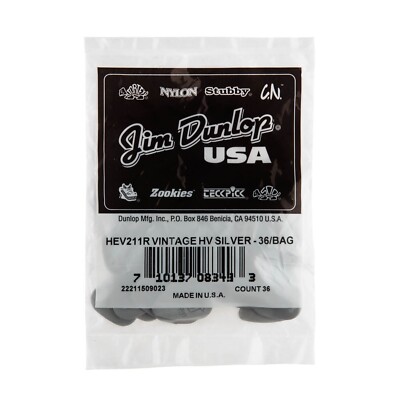 Dunlop HEV211R Herco Vintage 66' Heavy Picks Silver (36-Pack) with FREE Shipping