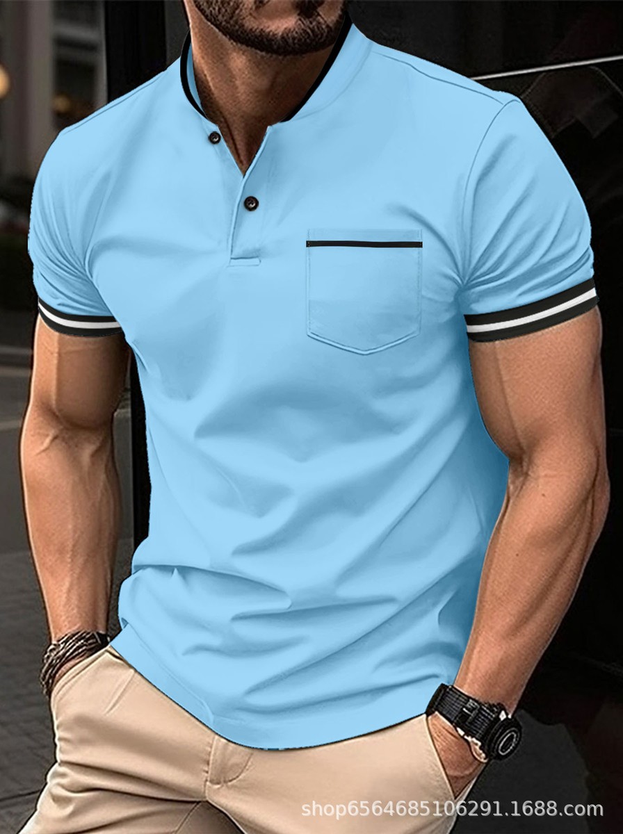 新品　MENS SHORT POLO SHIRT (予約販売品) Men's Short Sleeve Fashion POLO Shirt Classic Casual Baggy Shirts