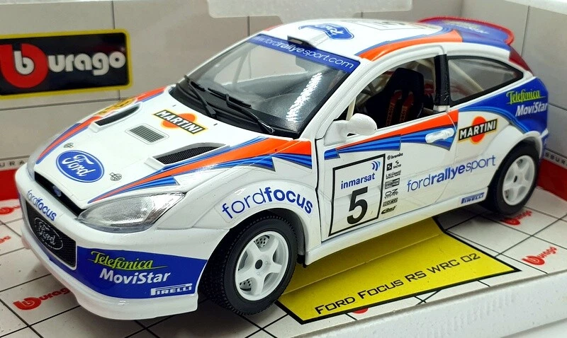 Burago 1/18 Scale Diecast 3402 - Ford Focus RS WRC 2002 Martini #5