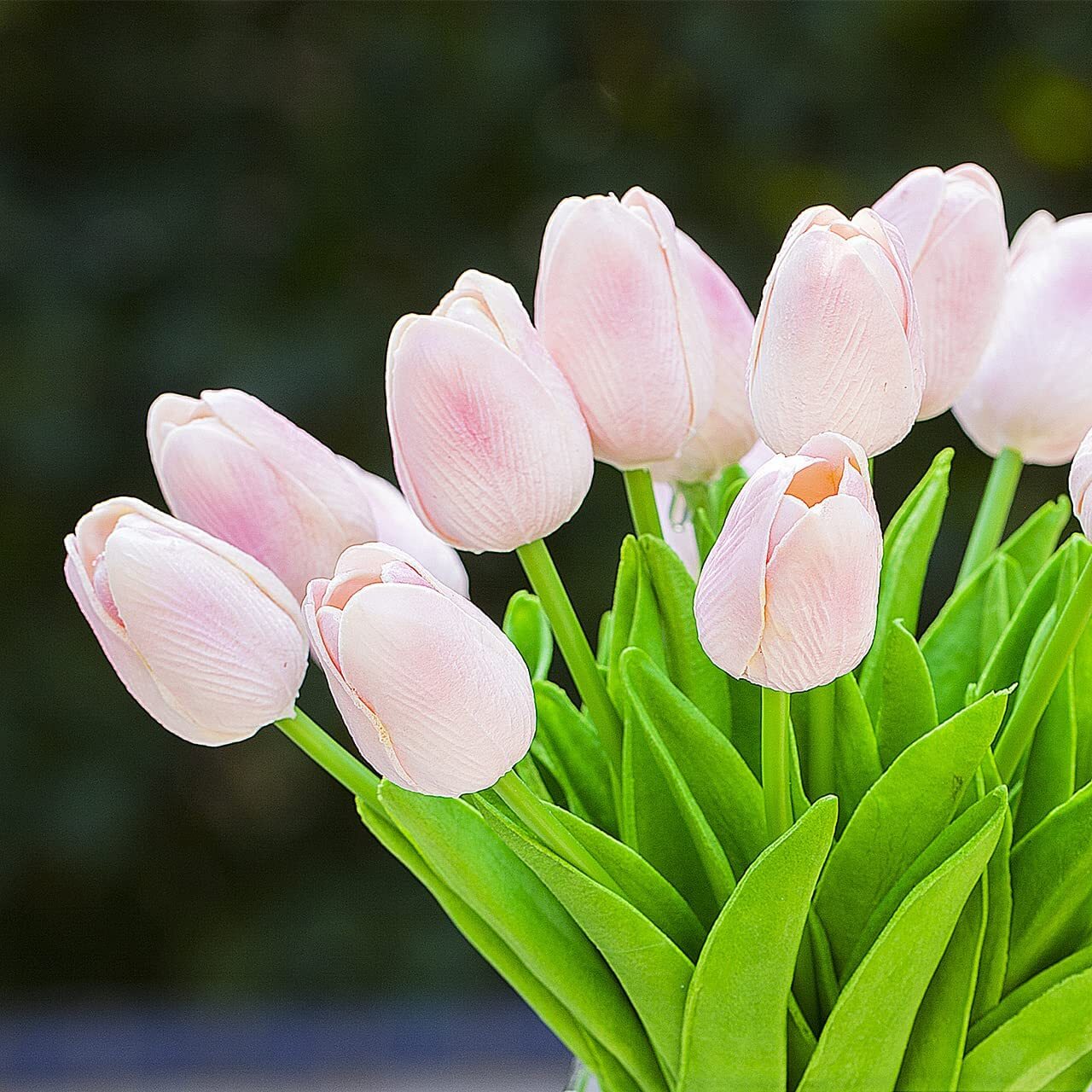 20× Pink Artificial Tulip Fake Flowers Real Touch For Wedding Home