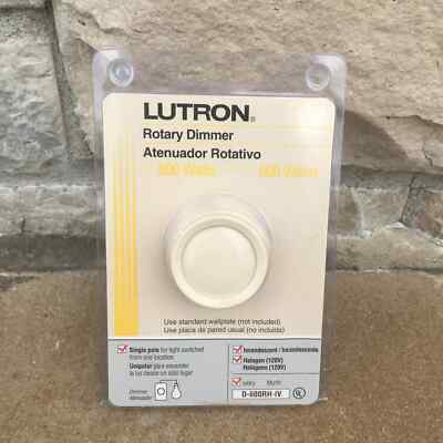 Lutron Rotary Ivory Dimmer Switch D-600RH-IV 600 Watts Incandescent/Halogen 120V