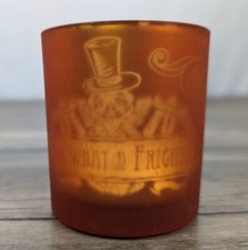 Orange Halloween Oh What A Freight Scene Crackle Votive Candle Holder