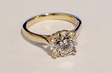 2.00 Carat Genuine Lab Grown Diamond Ring 14K Gold CERTIFIED 