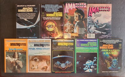 AMAZING SCIENCE FICTION 1970s ~ 80s  LOT OF 9 JOHN BRUNNER, GEORGE RR MARTIN FN+