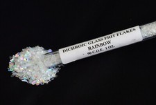 CBS Dichroic Glass Frit Flakes Rainbow on Clear Medium 1oz.Tube 90coe