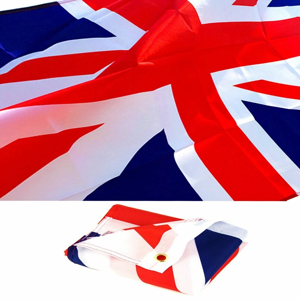 8x5ft Jumbo Union Jack British Flag Large UK National 75D PY Fabric Banner - Image 2 of 4