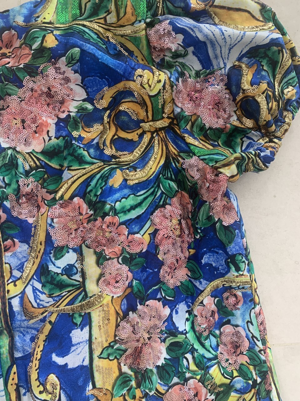 Dolce and Gabbana silk dress with sequins, size 44 image 3