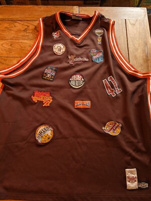 Platinum FUBU Harlem Globetrotters Brown Limited Jersey Vintage Patches 5xl
