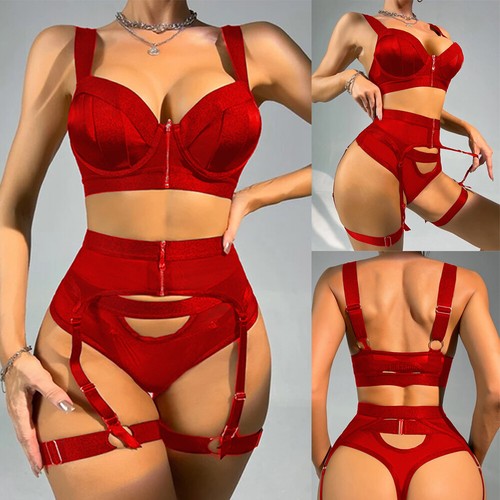 Sexy Dessous Solide Nachtwäsche Unterwäsche G-String Babydoll Spitze BH Nachtwäsche Set - Bild 5 von 58