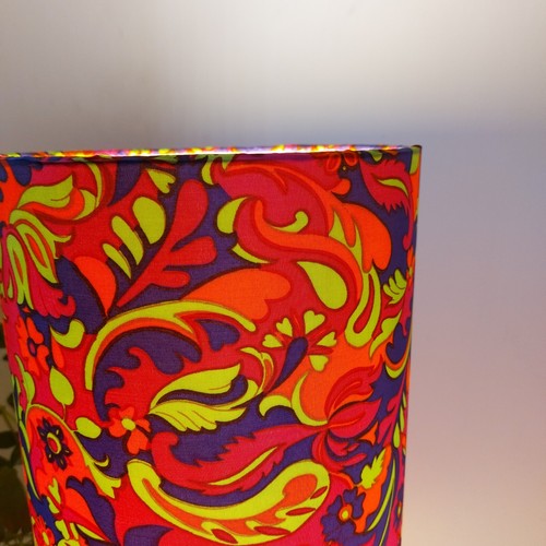 Psychedelic Large 60s 70s retro Table Lamp & base Lampshade Retro Funky Red - Picture 11 of 13