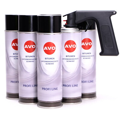 AVO Unterbodenschutz Spray 6x500ml schwarz Bitumen u. SprayMax Handgriff A100305