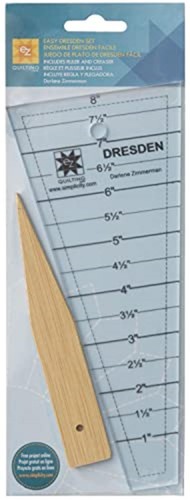 WRIGHTS EZ Quilting 882700 Easy Dresden Quilt Tool Set, 10 x 3.5 x 0.13, Clear 