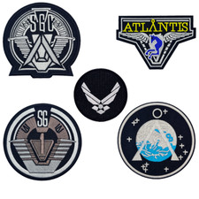 STARGATE SG-1 EMBROIDERED PATCH - 5pc Bundle Hook Backing