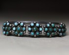 Sterling Silver Cuff Bracelet Vintage Native American Zuni Turquoise