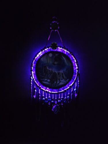 Bradford Exchange James Meger Illuminated LED Dreamcatcher Aurora Borealis Decor - Picture 8 of 19
