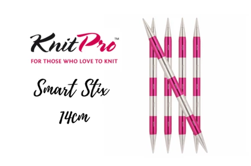 KnitPro Smartstix Double Pointu Tricot Aiguilles Métal 14cm - Tailles:2mm-8mm - Photo 1/1