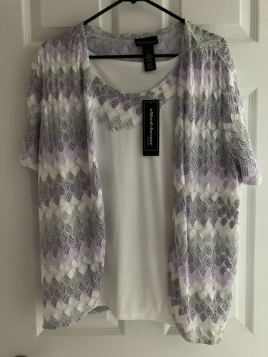 2 New Women's Alfred Dunner Studio 2 pc Purple Liz Claiborne Blue XL X Large