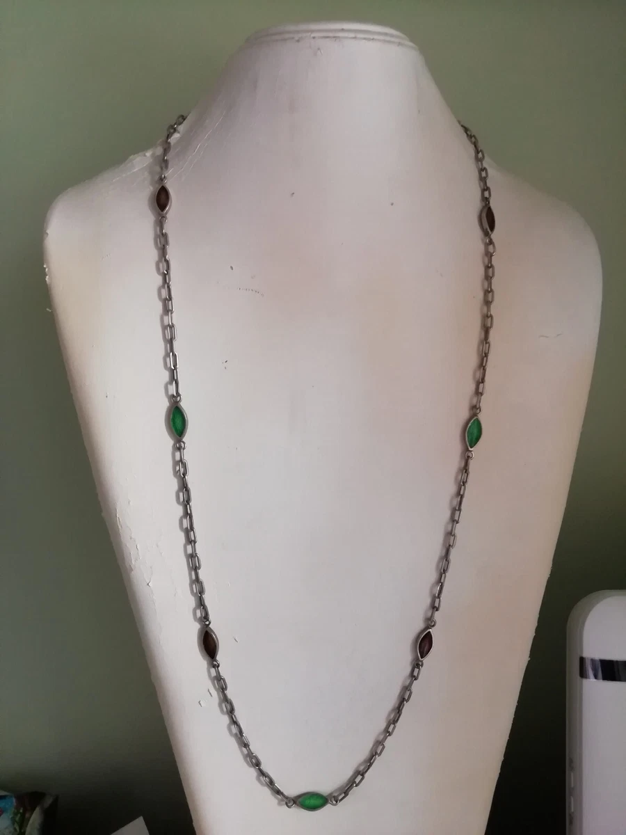 Collana Donna Vintage Con Perline E Catena Maglione - Accessorio 2 In 1 (60 Cm)
