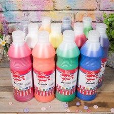 Scola 600ml Tempera Poster Paint Ready Mixed Artmix Craft Bottle Kids Art