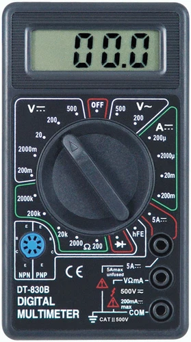 Professional Digital Electric Multimeter Cables 9V Battery