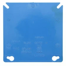 Carlon Blue 4" Non-Metallic 2-Gang Blank Square ENT Box Cover A400