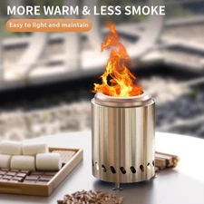 Smokeless Fire Pit 8.6 Inch Outdoor Wood Burner & Portable Ash Pan Design