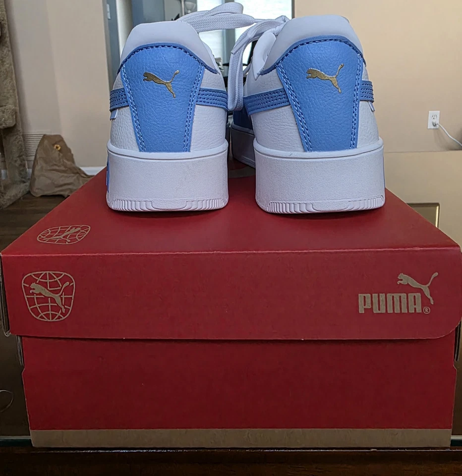 Zapatillas Puma Carina Street Cuero Blanco y Azul Mujer Talla 7 Nuevas en Caja Nunca Usadas Foto 4 de 4