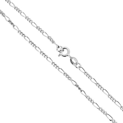 NKlaus Collana Figaro In Argento 925 Massiccio 50 Cm - Catena A Cordolo 2,50 Mm Per Uomo E Donna, Made In Germany
