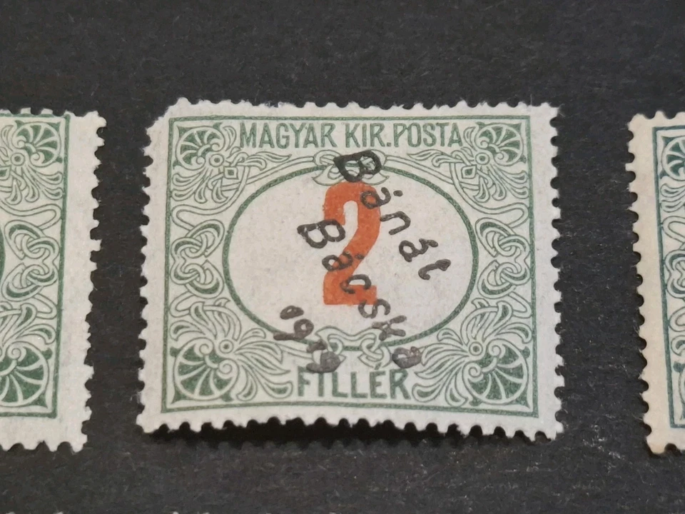 匈牙利占领塞尔维亚 1919 年 Banat Bacska Porto Due * MH 全套 — 第 3/4 张图片