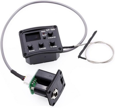 Jiayouy 1 Set 3-Band EQ Piezo Pickup Ukulele Preamp Amplifier Equalizer Tuner