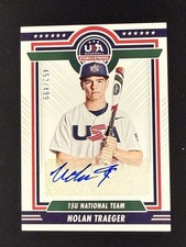 2022 USA Baseball Stars & Stripes #15US-NT Nolan Traeger Auto /499