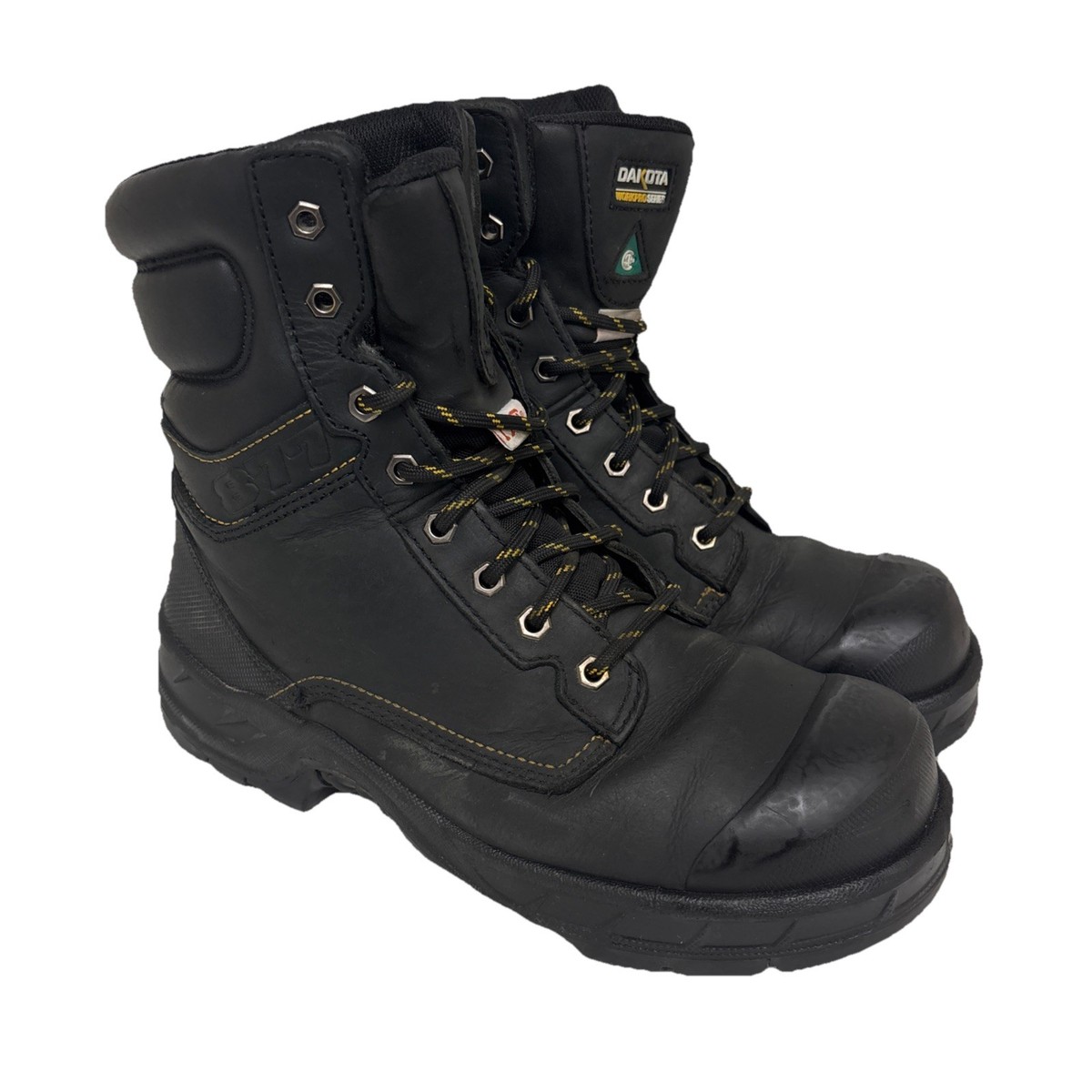 Dakota 877 Mens Black Leather Work Boots CSA Safety Toe Puncture Resistant Dakota Men main image 3