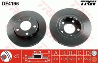 2 X Bremsscheibe TRW DF4196 FüR Mercedes-Benz M-Klasse