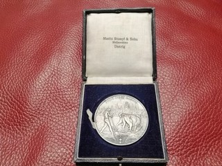silber medaille danzig 990er silber von um 1920 ca. schön in Original verpackung