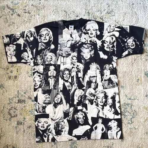 Vintage 90s Marilyn Monroe All Over Print T Shirt AOP Graphic Tee - product listing photo